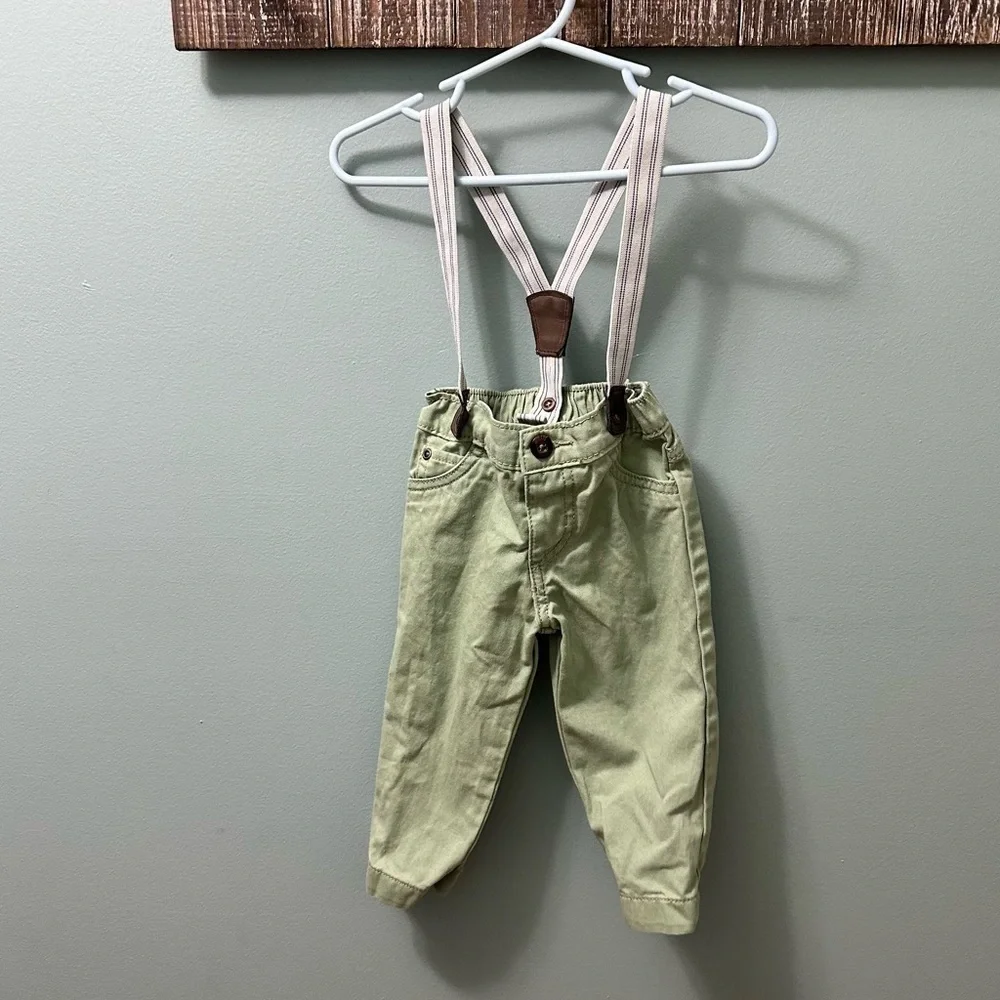 Carter's Child of Mine Baby Boy and Pant Outfit overalls suspenders 12 months